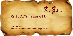 Kriván Zsanett névjegykártya